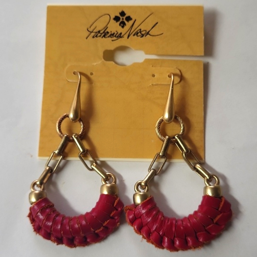 Patricia Nash Wrapped Leather Fidelia Earrings